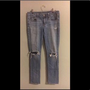 Denim ripped blue american eagle jeans